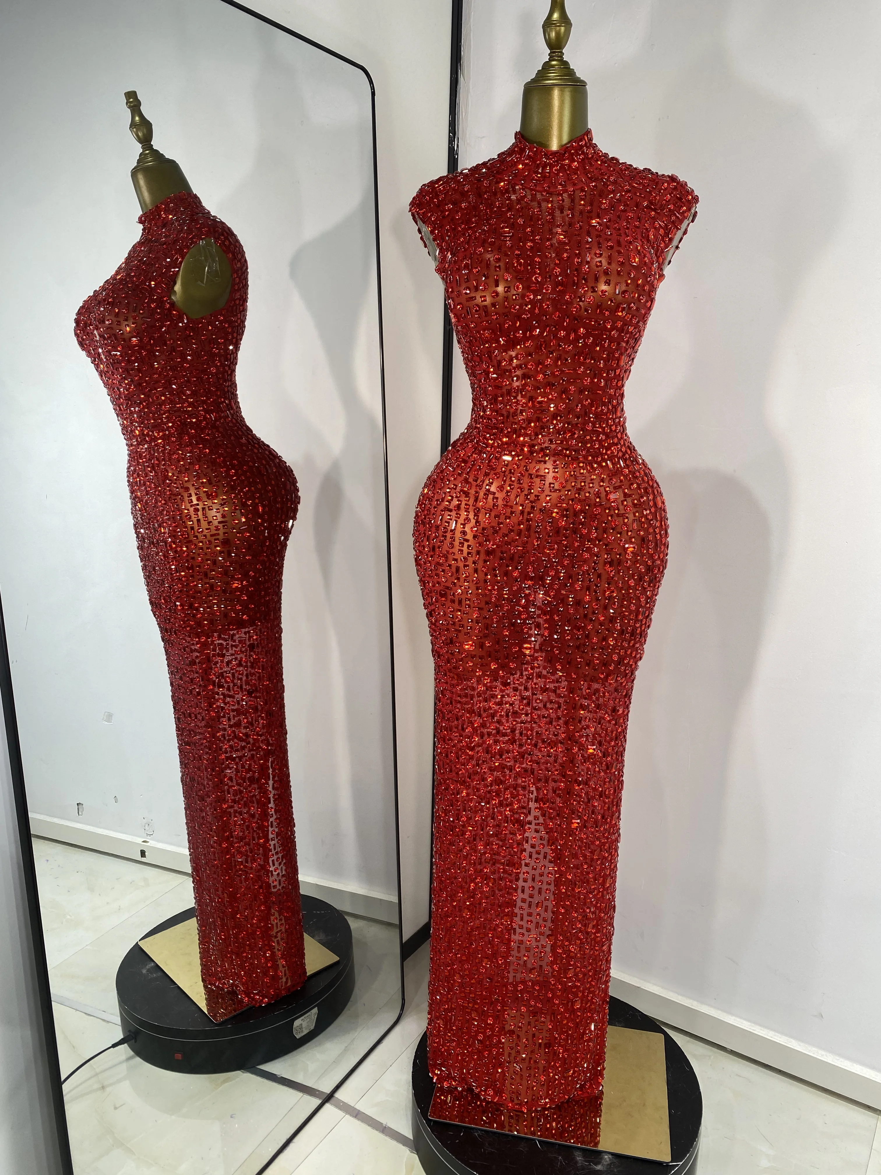 Women Red Rhineston… - image