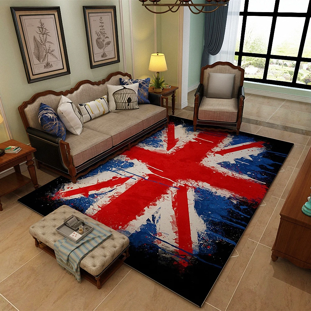 Vintage British Flag Area Rug, Migh Quality Large Carpet Door Mat Non-Shedding Living Room Bedroom Dining Home Office Area Rug