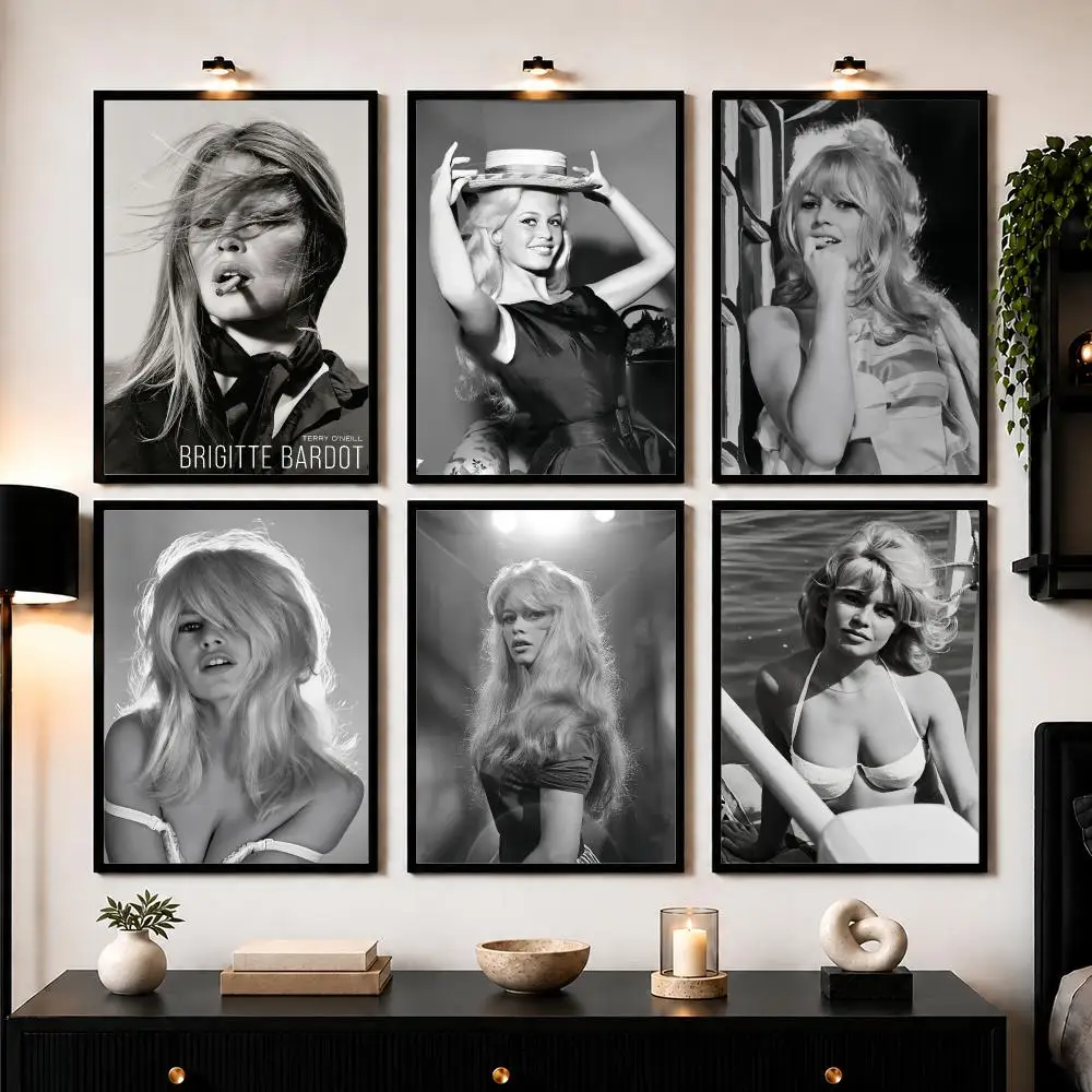 B_Brigitte B_Bardot Magazine Poster Wall Art Sticker For Living Room Bedroom Bar Home Decor Mural Painting Decoration