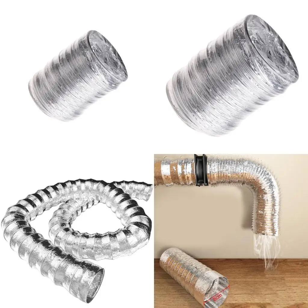 

1/3/6M Aluminum Foil Hose Ventilation Exhaust Pipe Exhaust Hood Pipe Air Duct 80mm Diameter for kitchen