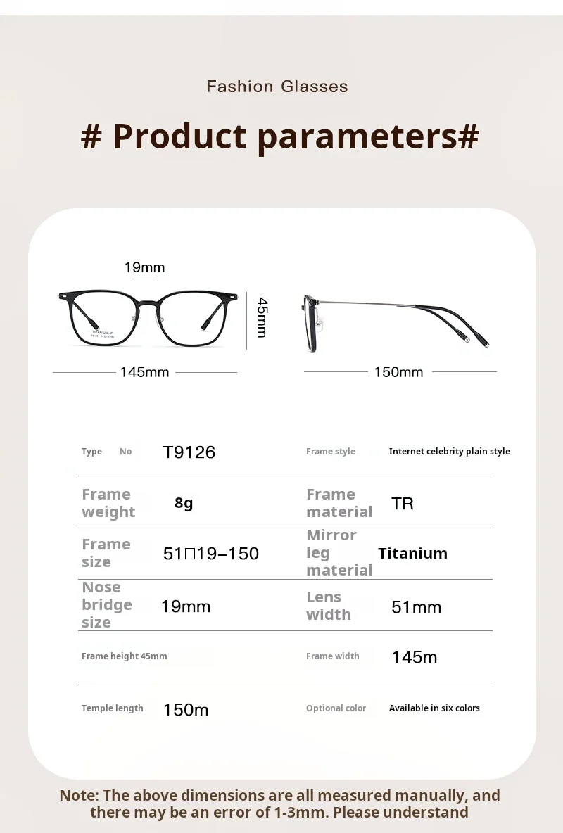YIMARUILI Ultraleichte 8 g Männer und Frauen TR90 Brillengestell aus reinem Titan, quadratisch, flexibel, optisch, 91 – Detail 12