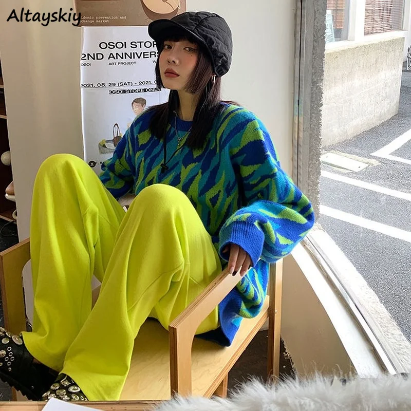 Yellow Pants Women Wide Leg Loose Casual Full Length Gentle Office Lady Cool Fashionable Harajuku Chic Vacation Designed Daily