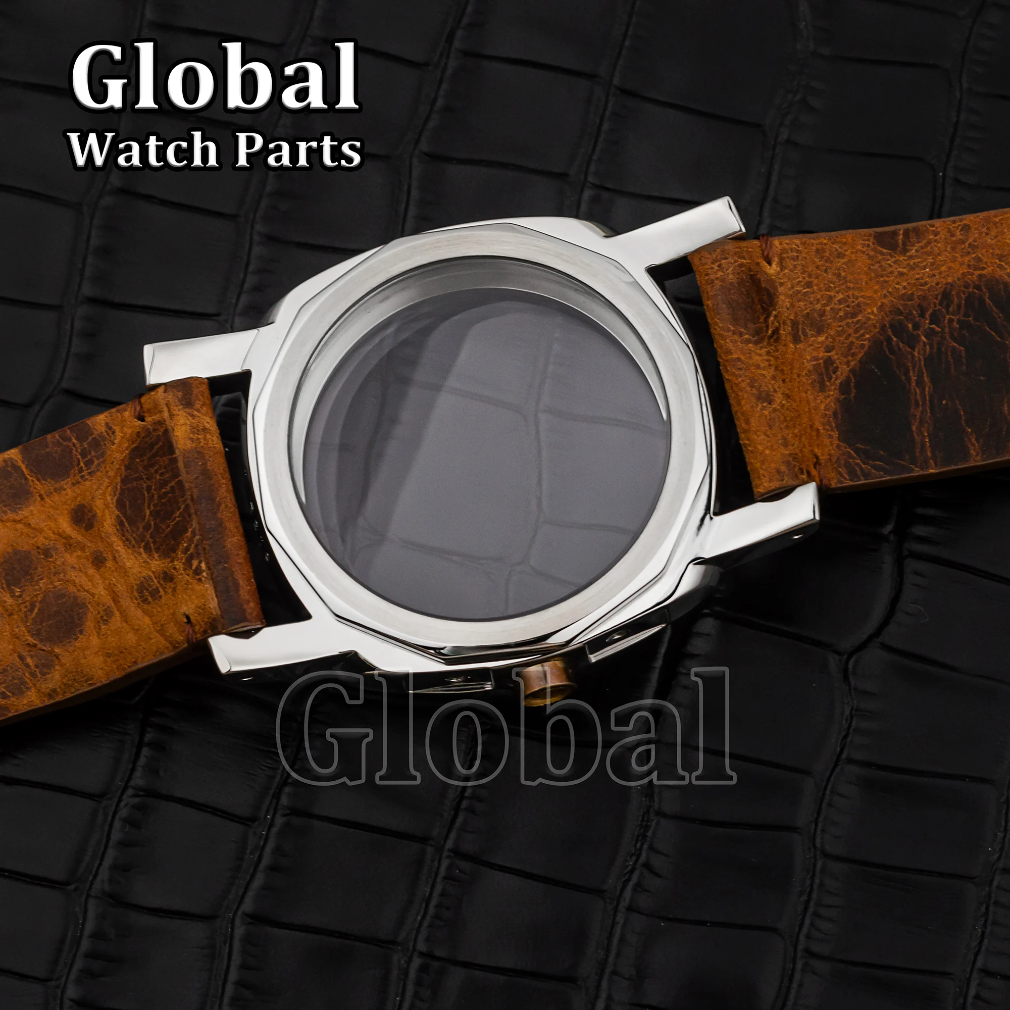 Caja de reloj de acero inoxidable Mod Vintage de 47mm para PAM 6152 ETA6497/6498/ST3600, piezas de repuesto de movimiento mecánico, correa