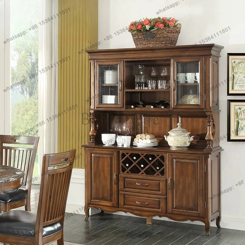 American simple and beautiful solid wood dishboard cabinet rural restaurant retro furniture decorative cabinet