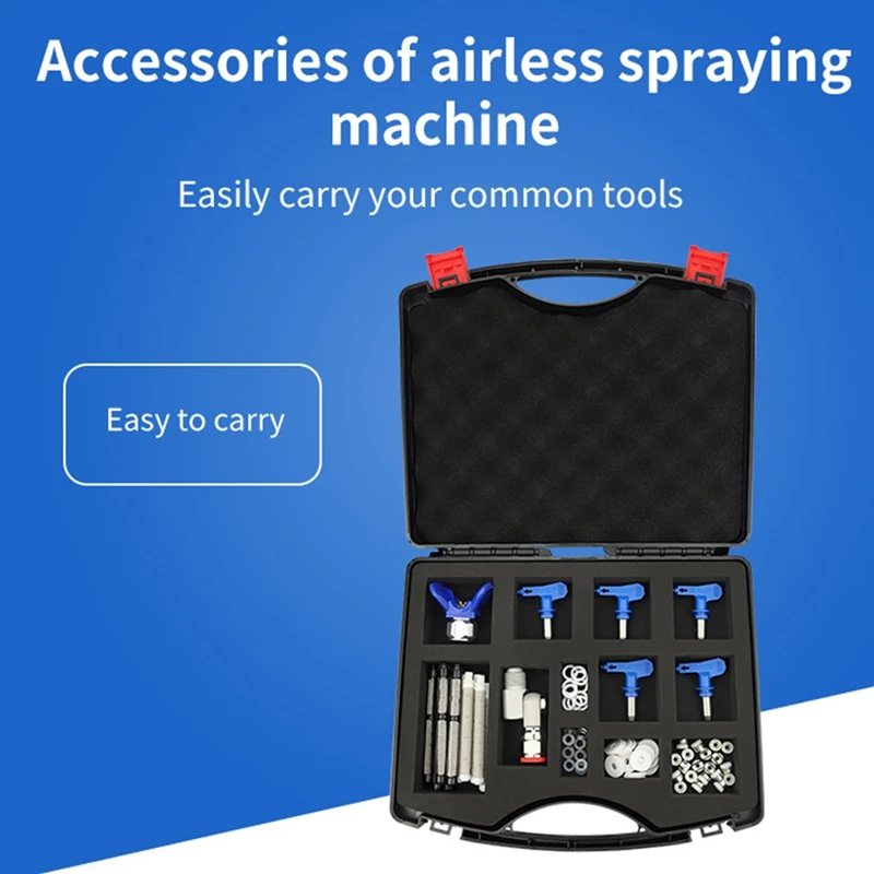 Airless Spray Maschine Toolbox Für Lagerung Organisatoren Düse Sitze Spray Filter Scree Universal Joint Kopf Dichtung