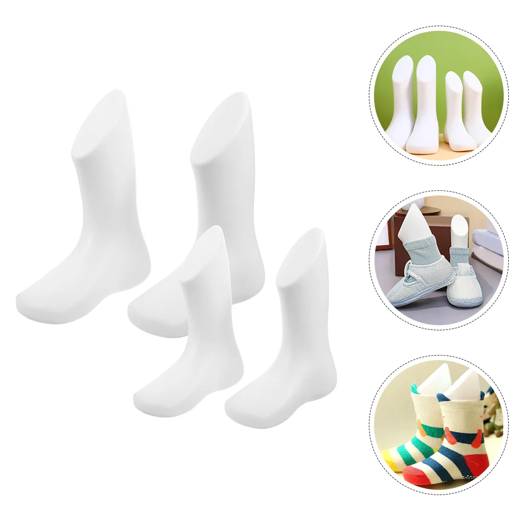 

4 Pcs Baby Foot Mold Toddler Shoe Mannequin For Sock Model Retail Child