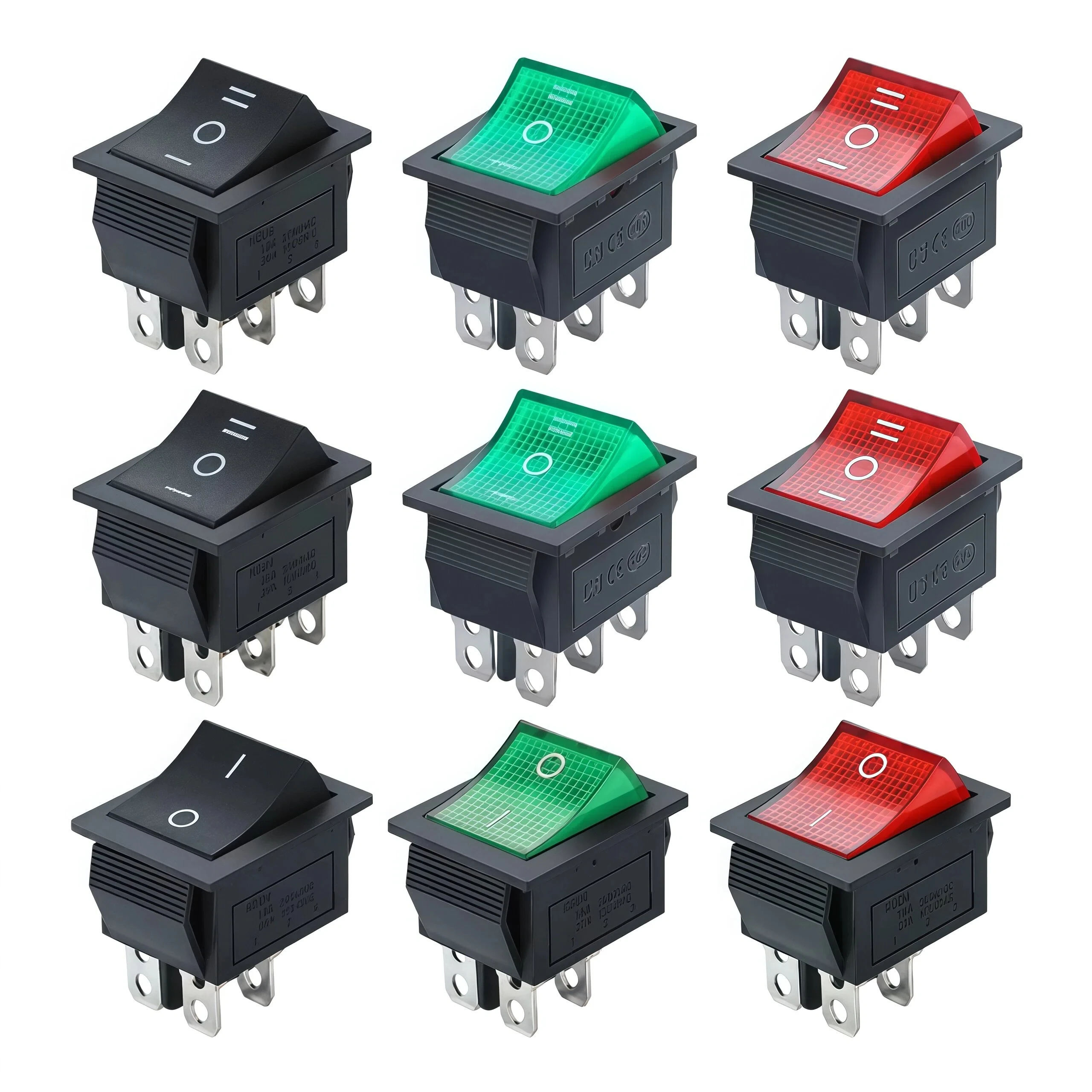 1 قطعة مفتاح الروك KCD4، مفتاح على شكل قارب، زر الطاقة، 4-Pin/6-Pin مع الضوء، 16A 250V، 31x25mm