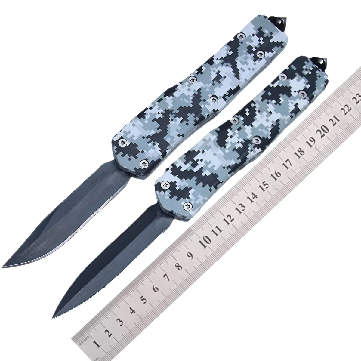 

Stainless Steel Blade Outdoor Survival Straight Knife Camping Hunting Fishing Fixed Blade Knife Army Black Print EDC Tool