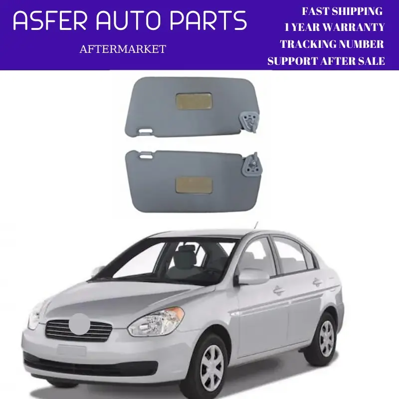 For Hyundai Accent Era 2006-2012 İnterior Sun Visor Left Right 2 Pcs Set Gray High Quality With Makeup Mirror Oem 85220-1E020OR