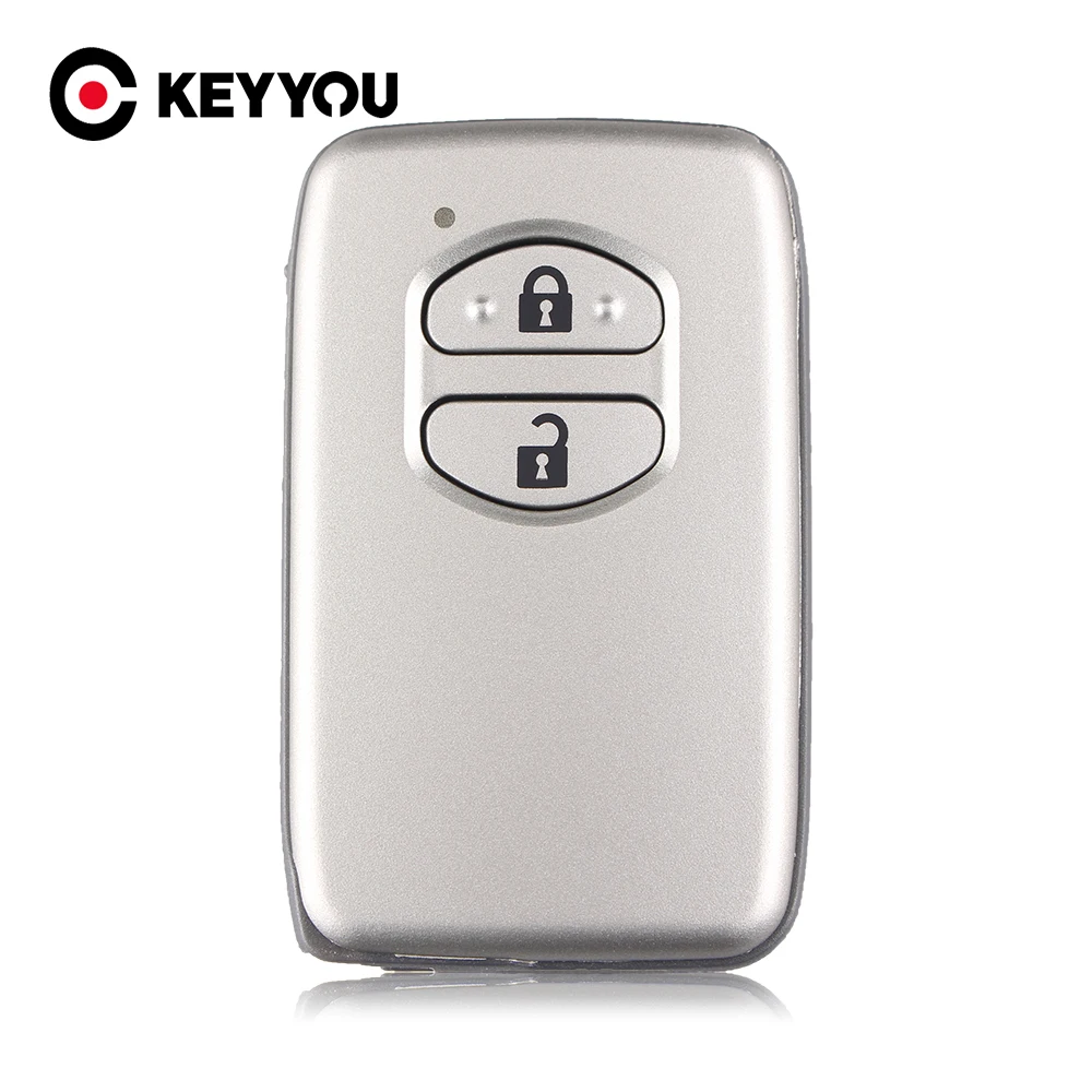 

KEYYOU 2 Buttons Smart Remote Control Car Key Shell For Toyota Prado Land Cruiser Camry Highlander Key Case