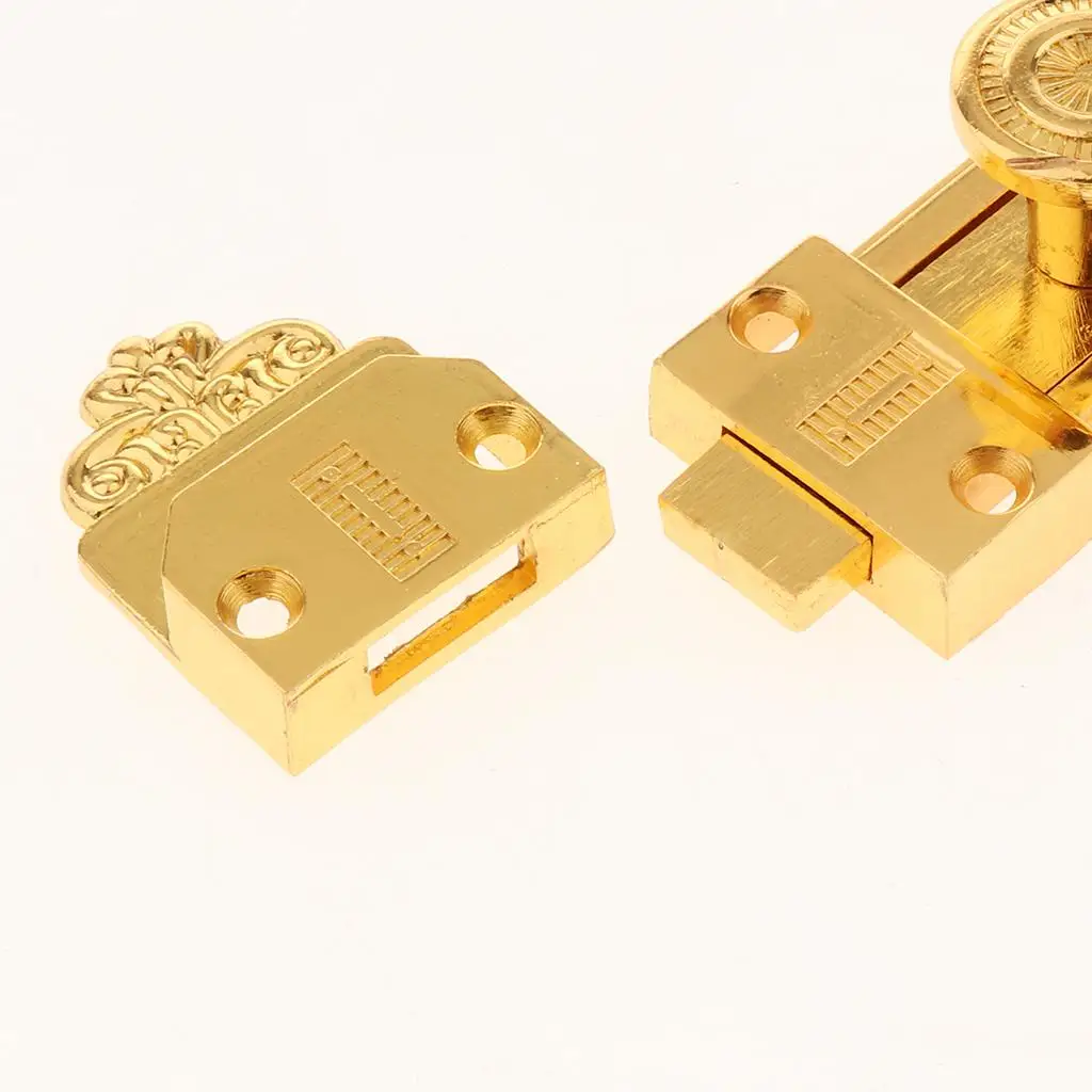 Vintage Door Lock Fastener Zinc Alloy Bronze Latch for Interior Room Security Old Style Hardware