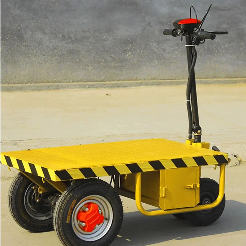 New Folding Electric Flatbed Truck Pulls Goods Four-wheeled Trolley Car Heavy King Small Truck Portable Trailer Trolley