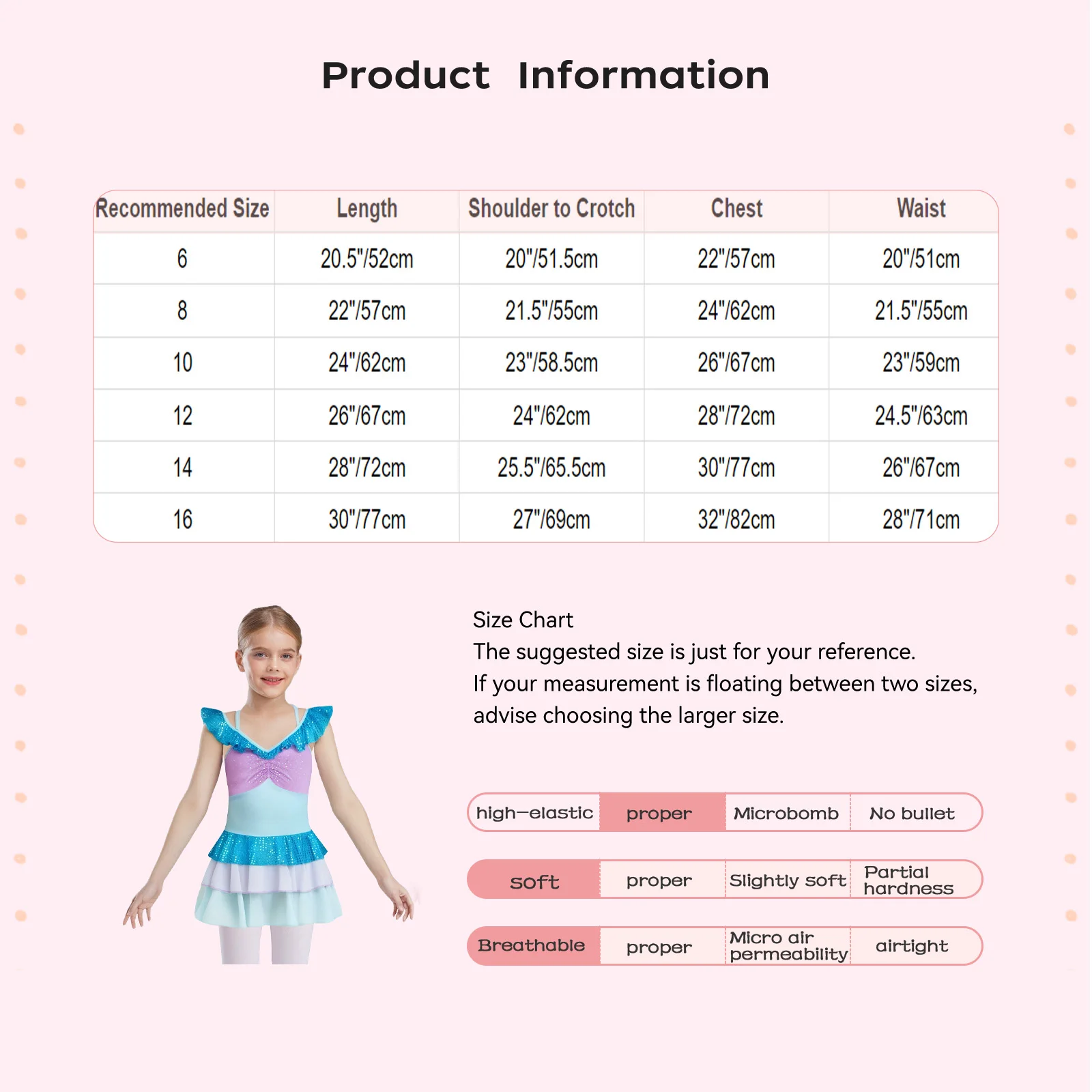Kids Girls Ballet Dresses Figure Skating Dance Costume Cross Back Sequins Rhinestones Ruched Color Block Tiered Ruffled Dress