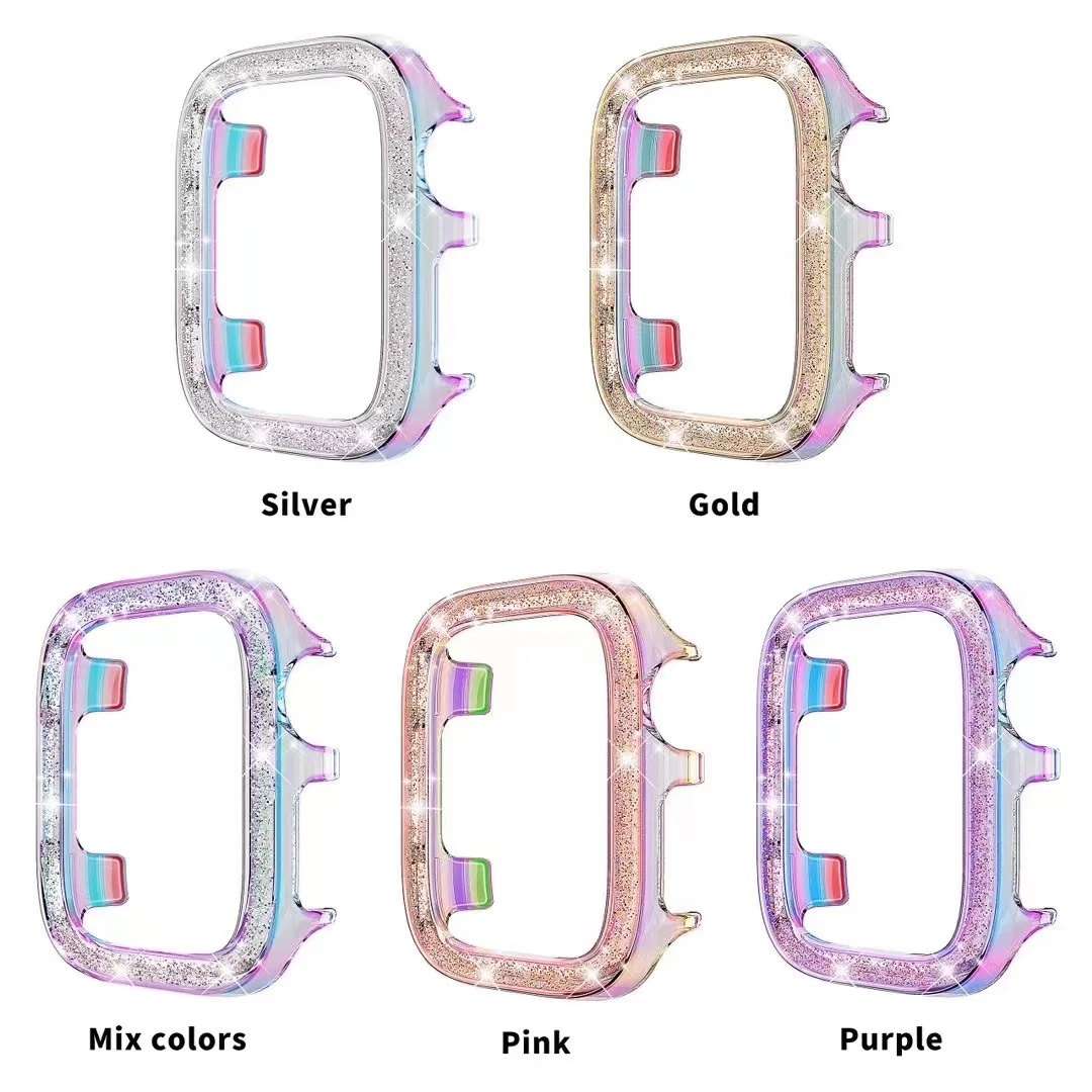 Лазерный перламутровый чехол для смарт-часов Apple Watch Ultra Series S11/S10/7/8, защитный чехол для iWatch 38/40/41/42/44/45/46 мм