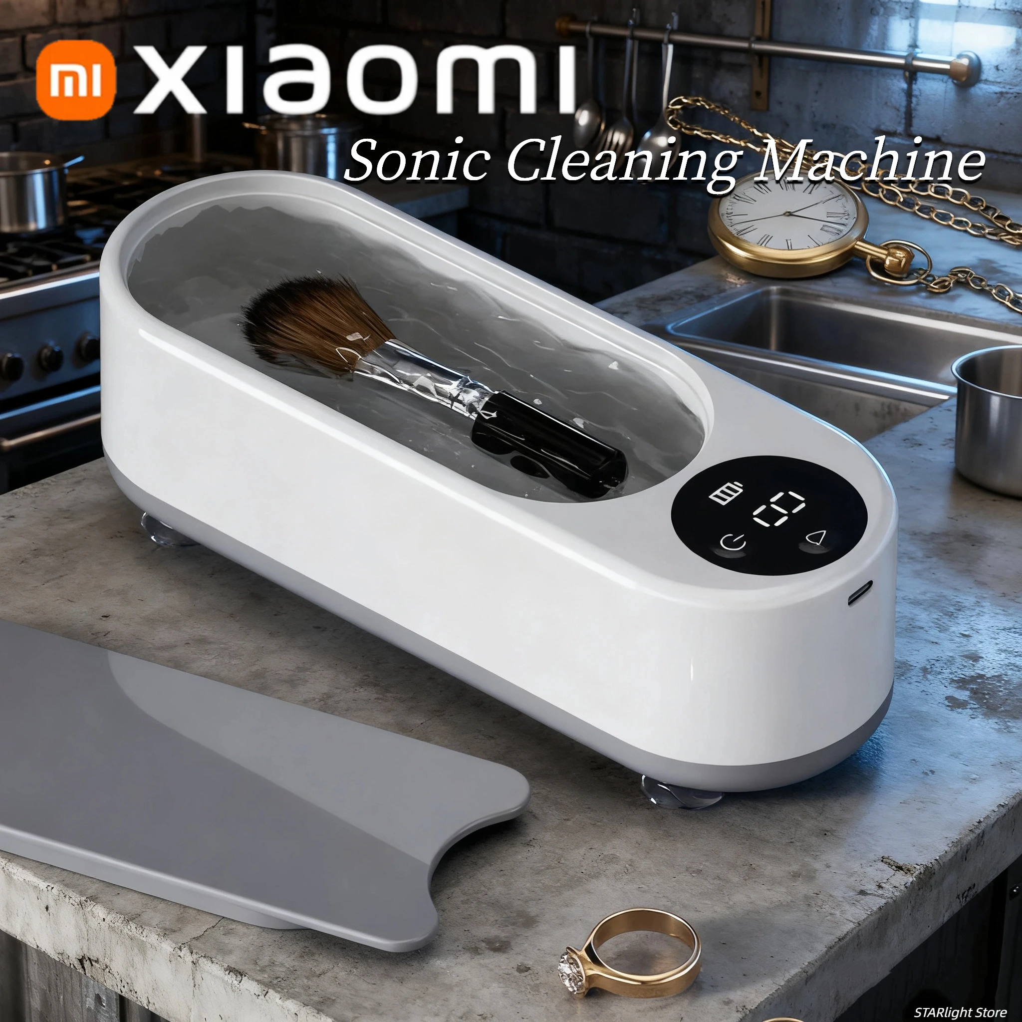 XIAOMI MIJIA 450ml Clean Ultrasonic Cleaner Portable Household Cleaning Machine Jewelry Cleaner Machine Ring Glasse Makeup Brush