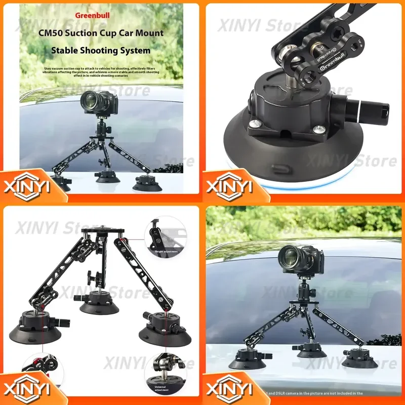 for Greenbull CM50 Metal Car Mount Stable Shooting System for SLR Film TV Photography Micro Single Follow Up Video Accessory