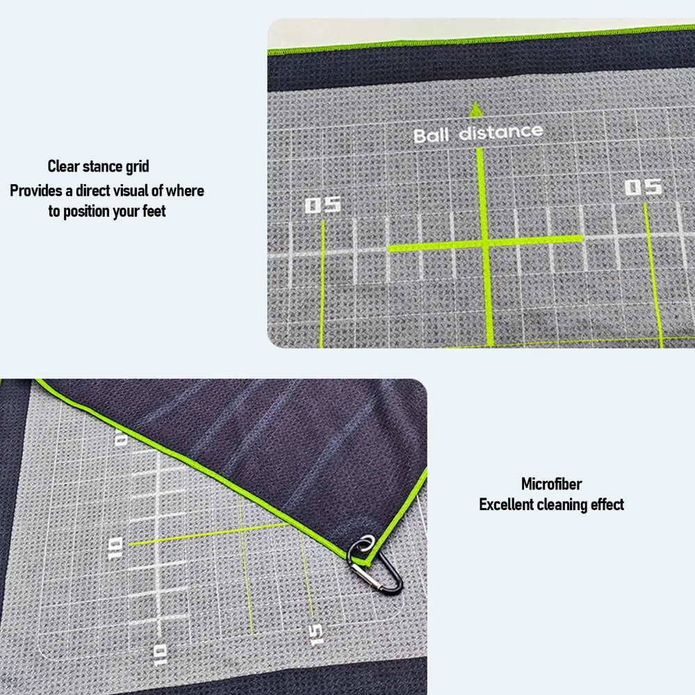Microfiber Golf Training Towel Putter Standing Position Alignment Lines Putting Practice Mat Foldable Golf Practice Aid