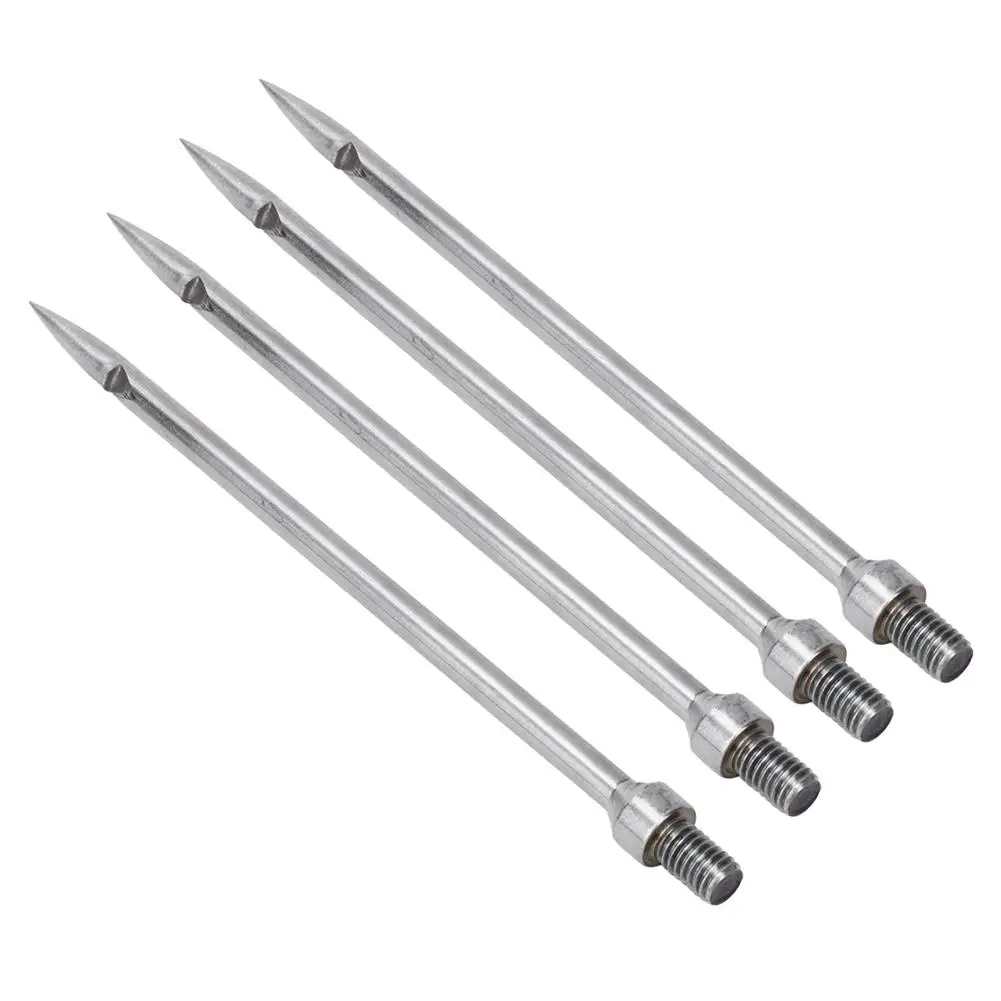 4 Pcs Stainless Steel Fishing Spear Harpoon Set - Single Prong Gaff Hook with Barb for Outdoor Fishing Tackle