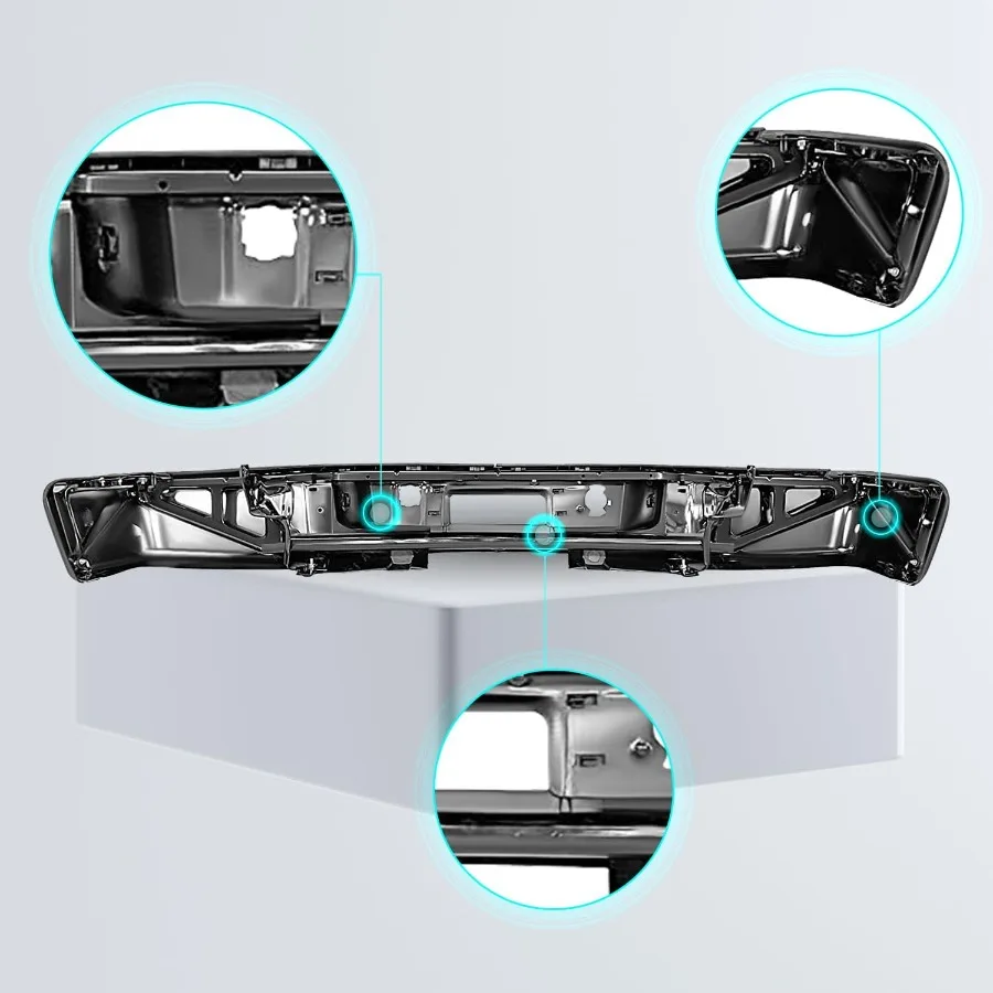مجموعة المصد الخلفي بفتحات غير مستشعر تناسب 2007-2013 تشيفي سيلفرادو 1500 جي إم سي سييرا 1500 شاحنة GM1103147 GM1191125 Ch