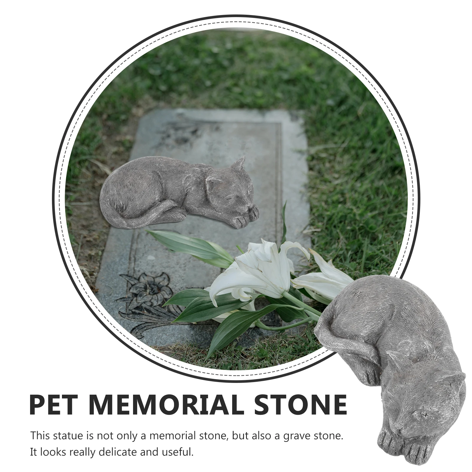 

Pet Memorial Stone Resin Garden Statue Tribute Memorial Yard Home Pet Grave Marker Animal Statute Ornament