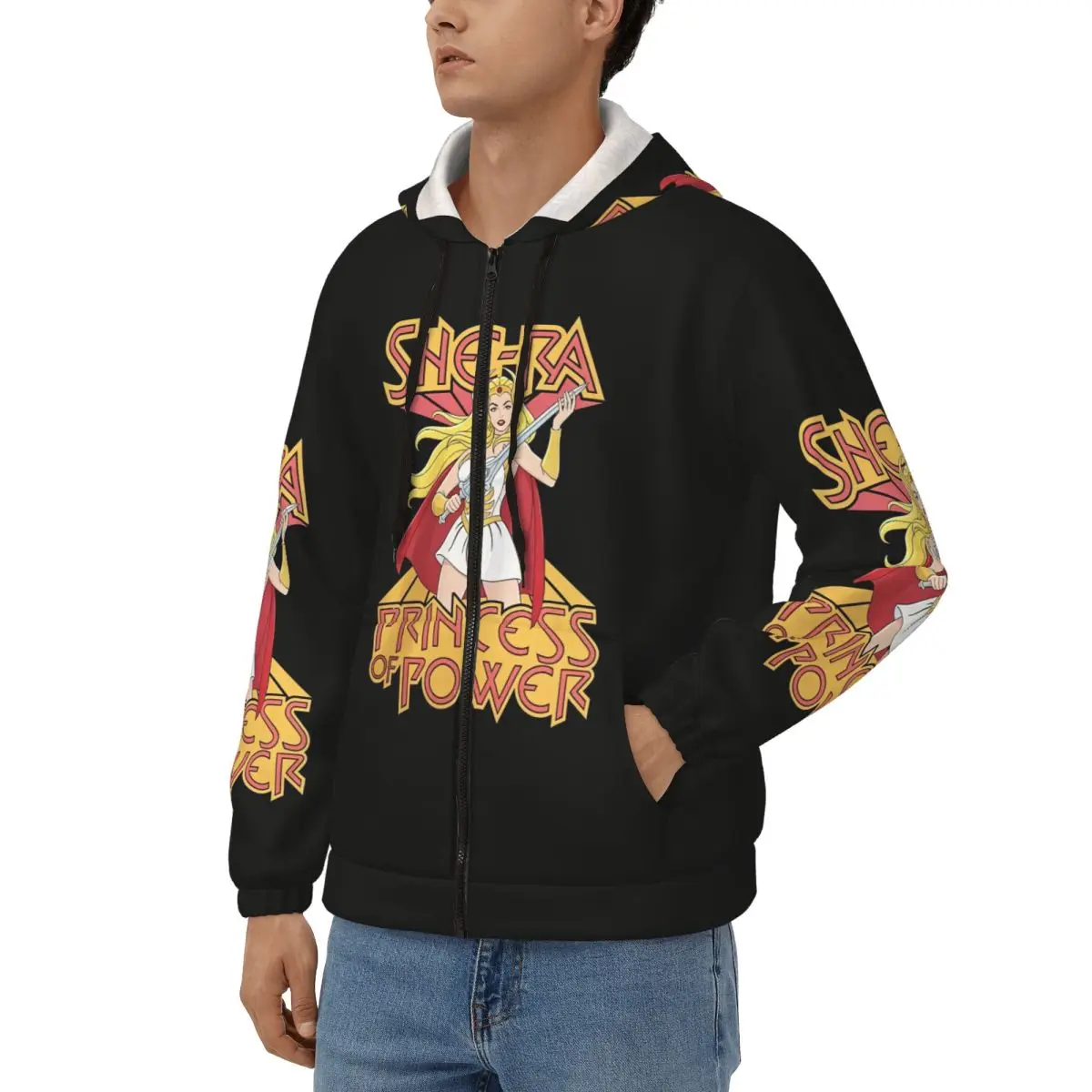 She Ra Princess Of Power Cartoon Zipper Hoodie Hip Hop Pullover Autumn Winter Men's Women's Sweatshirts Long Sleeve Tops