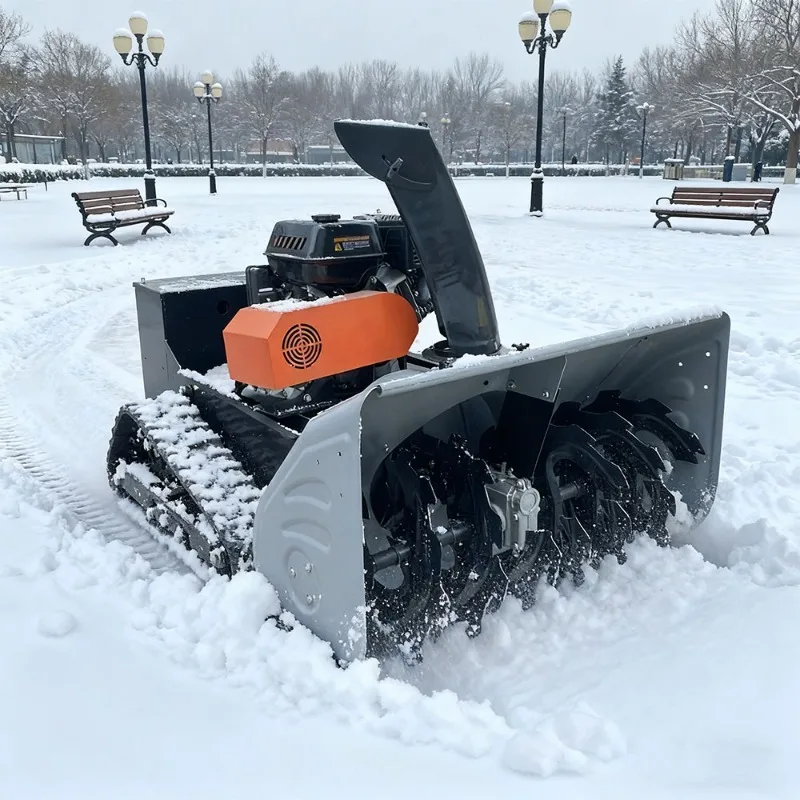 Remote control snow blower engine rubber track China good winter sweeper electric start