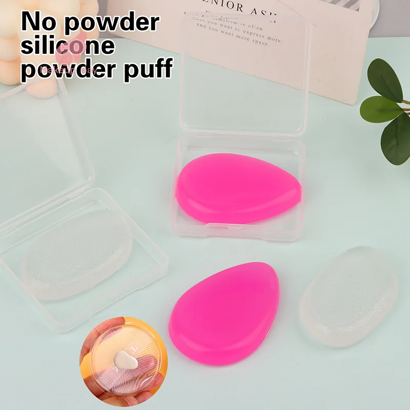 

Soft Silicone Gel Powder Puff Sponge For Cosmetic Face Foundation BB Cream No Powder Eating Powder Cosmetic Puff Makeup Tools