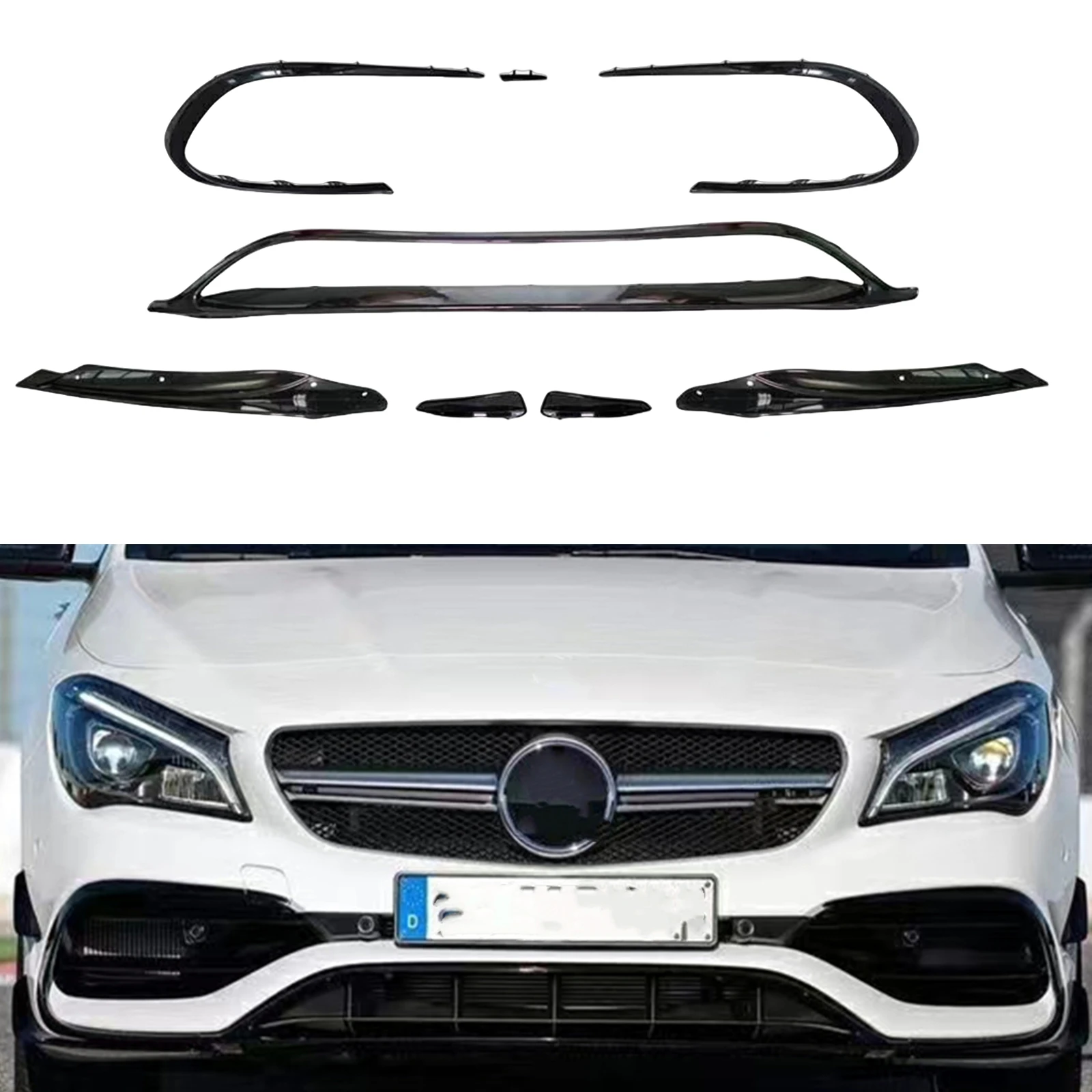 

Front Spoiler Lip Splitter Side Air Vent Intake Trim For Mercedes Benz W117 C117 CLA250 CLA45 AMG 2016 2017 2018 2019