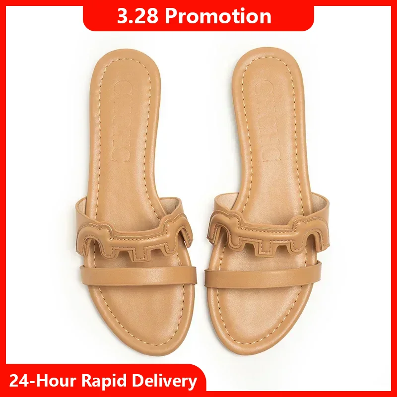 

CH Brand Women's Outdoor Sandals Beach Style Classic Single Strap Design Roman Holiday Fashion Slippers
