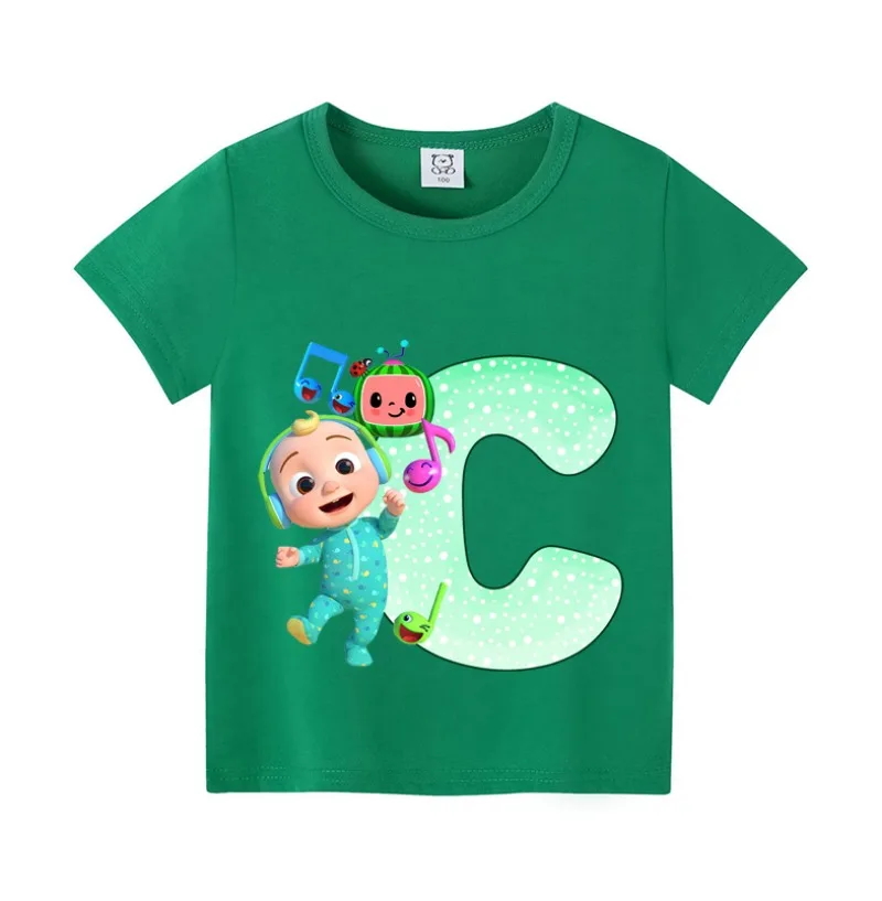 Cocomelons الطفل تي شيرت أنيمي طباعة رسالة قصيرة الأكمام قمصان الفتيان الفتيات ملابس الصيف الكرتون بلايز تيز هدية عيد ميلاد جديد