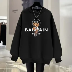 High Quality O-Neck Sweatshirt Women Graphic Pullover Hoodies Harajuku Style Long Sleeve Coat Woman Fashion All Match Clothing