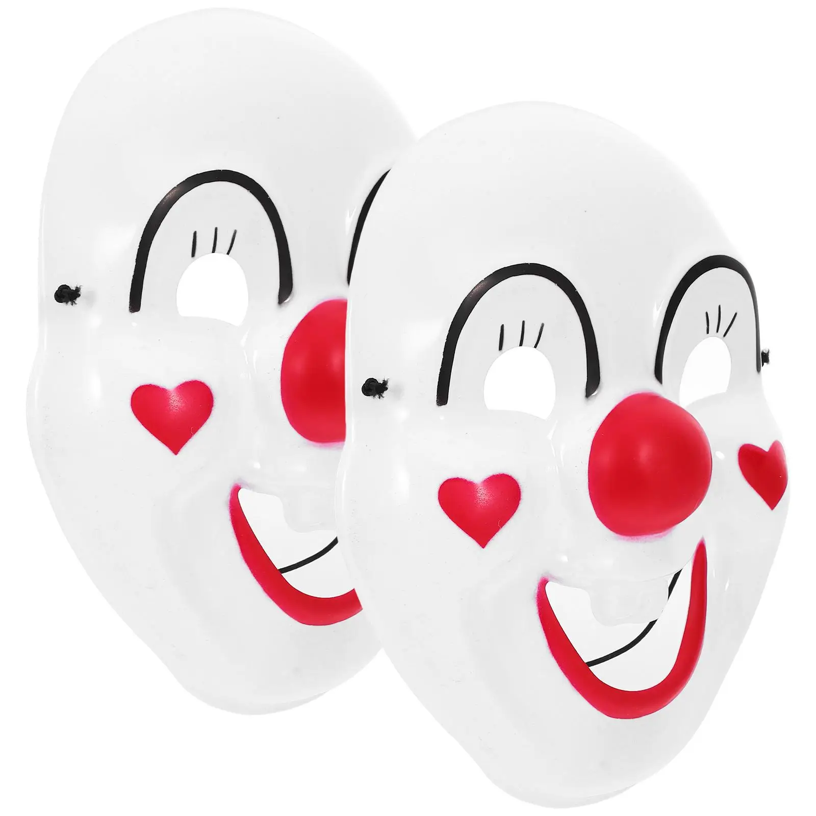 2 pezzi sorriso viso maschera da clown plastica PVC adulto bambini festa Halloween puntelli cosplay costume divertente adatto per carnevale mascherate