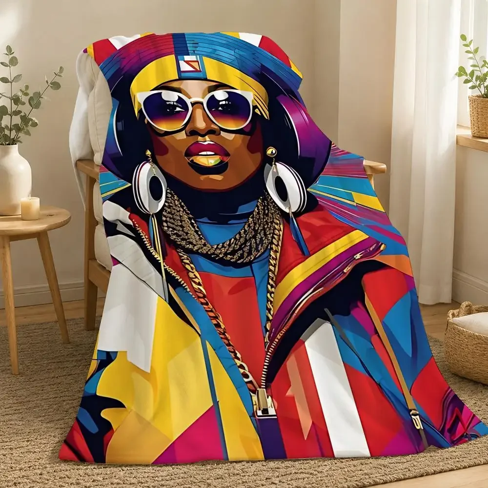 Missy Elliott Rapper Throw  flannel blanket, suitable for sofas, beds, offices,  exquisite gift blankets