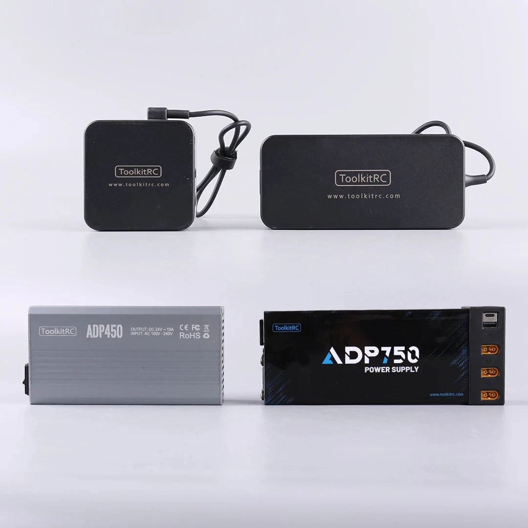 محول ToolkitRC ADP750 بقوة 750 وات DC12V 62.5A مع مخرج رأس الموز المتوازي XT60 لشاحن ذكي M8D M9 M6D M7 M8P