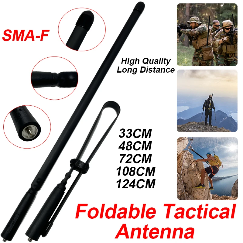 Składana antena taktyczna CS SMA-żeńska wysokiej jakości antena walkie-talkie dla Baofeng UV-5R BF-888S UV-16 Quansheng UV K5 UV K6