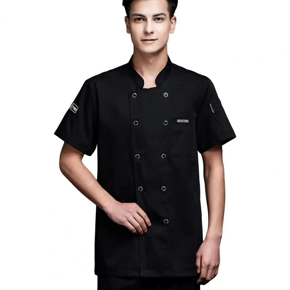 Camicia da cuoco Unisex tasca sul petto da cucina traspirante resistente alle macchie cucina allentata panetteria ristorante mensa cameriere Top