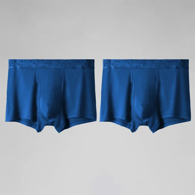 2 Stück Herren-Unterwäsche, Modal-Boxershorts, bequeme, atmungsaktive Jugend-Boxershorts, große Shorts