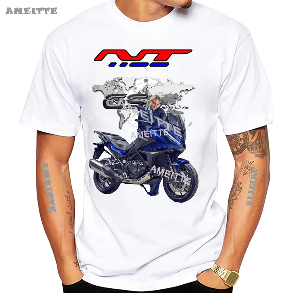 

2025 New NT1100 Mountains Sport Touring T-Shirt Summer Men Short Sleeve Japan Motorcycle Racing Mans Tops Boy White Casual Tees