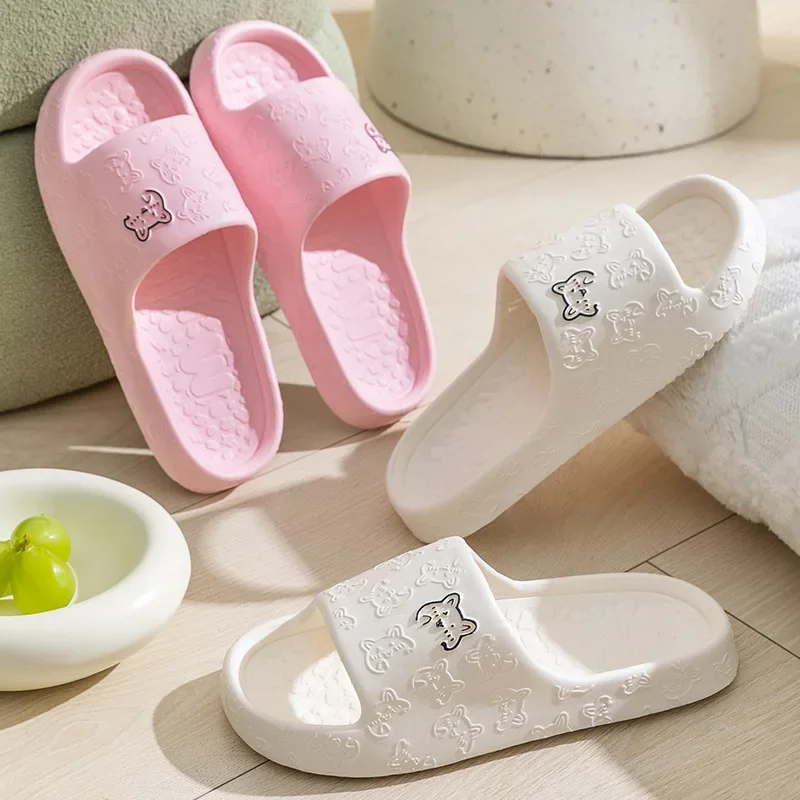 Women Summer EVA Slippers Indoor Home Bath Non Slip Soft Wide Comfort Couple Slippers Unisex Outdoor Beach Flip Flops Men Slides