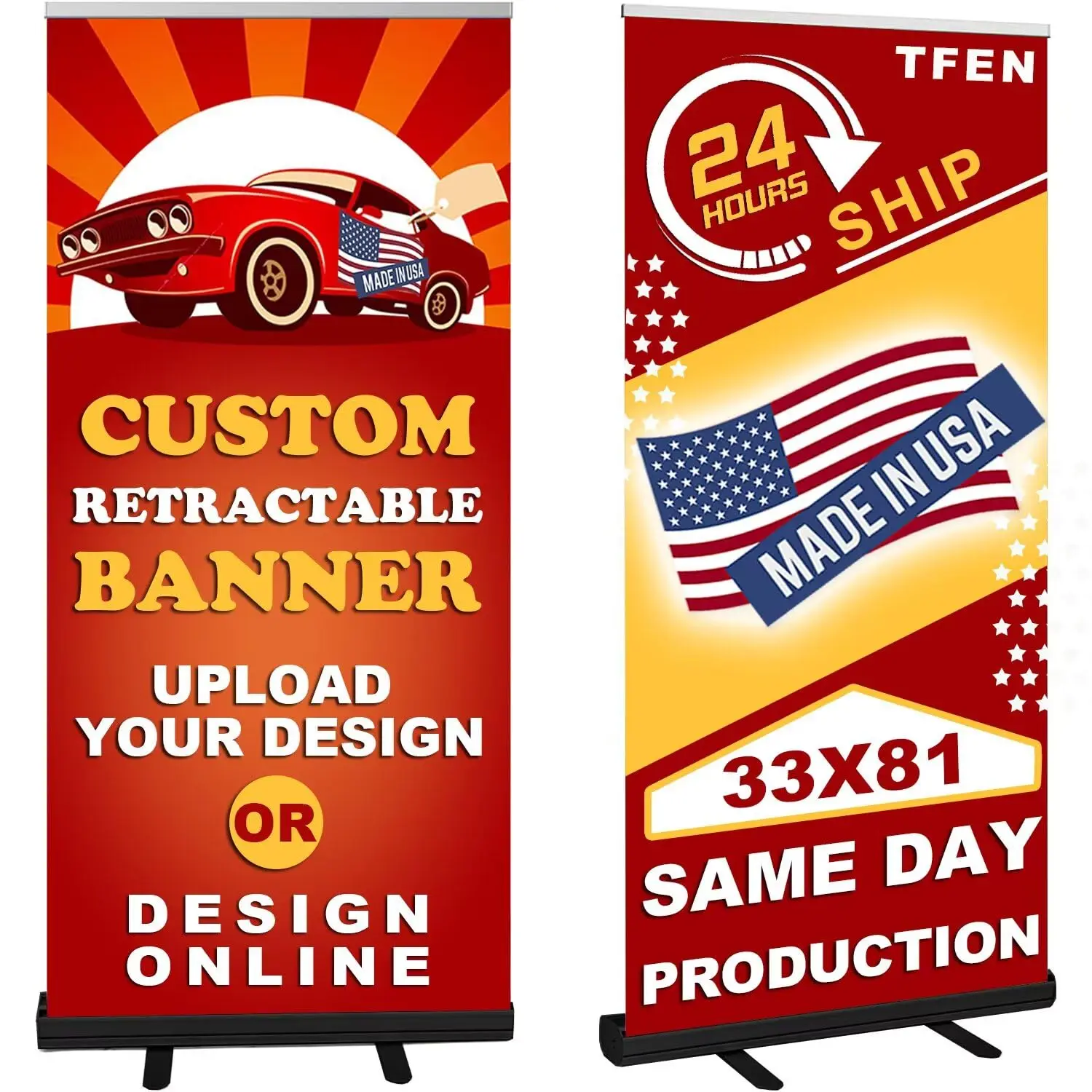 Custom Banner Aluminum Black Retractable Banner-Made in USA-33