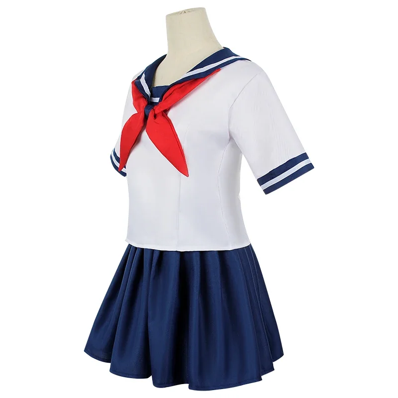 Anime Yandere Simulator Ayano Aishi Cosplay Costumes Wig Women Girl School JK Uniform Sailor Shirt Skirt Dresses Student Clothes