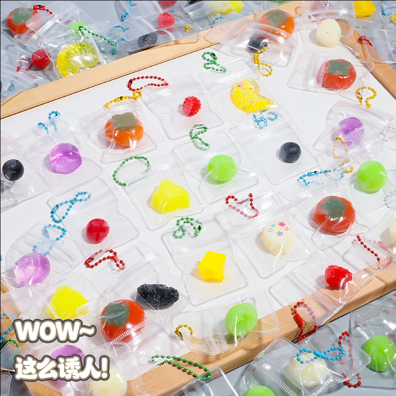 Hot Sale Bagged Fruit Squishy Toy, Stress Relief Squeeze Toy, Cute Bag Pendant Fidget Decor for Kids Adults view 6