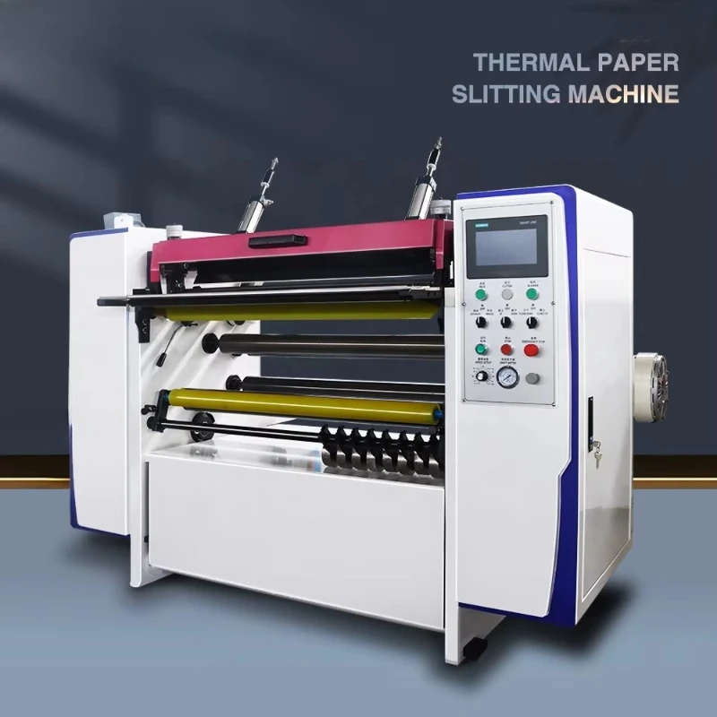 Customized Thermal Paper and Fax Paper Jumbo Rolls Slitting and Rewinding Machine Multi-function Cash Register Paper Slitter