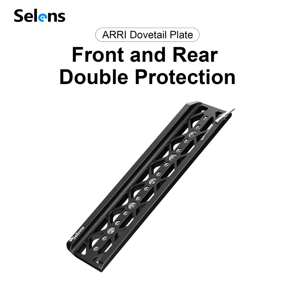 

Selens 8/10/12 inches ARRI Dovetail Plate Aluminum Alloy With 1/4’’-20 And 3/8’’-16 Threaded Holes For Mounting on Tripod DSLR