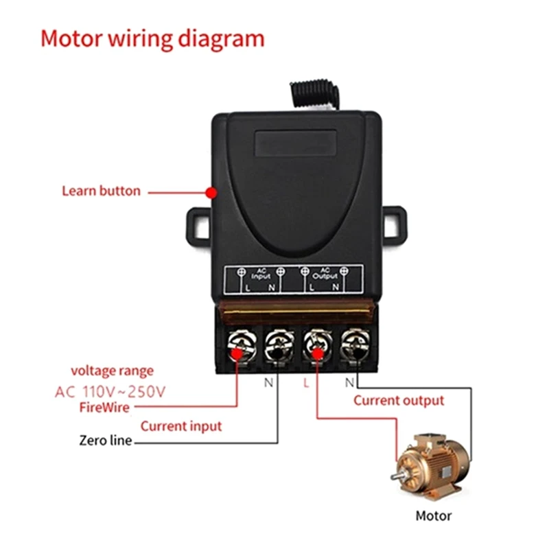 AC 220V 30A 1CH 433Mhz Wireless Remote Control Switch RF Relay Receiver With On/Off Transmitter