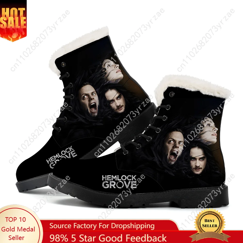

Hemlock Grove Plush Boot Mens Womens Teenager Casual Shoe Outdoor Warm Boot High Quality Personalized Pattern Customize Shoes