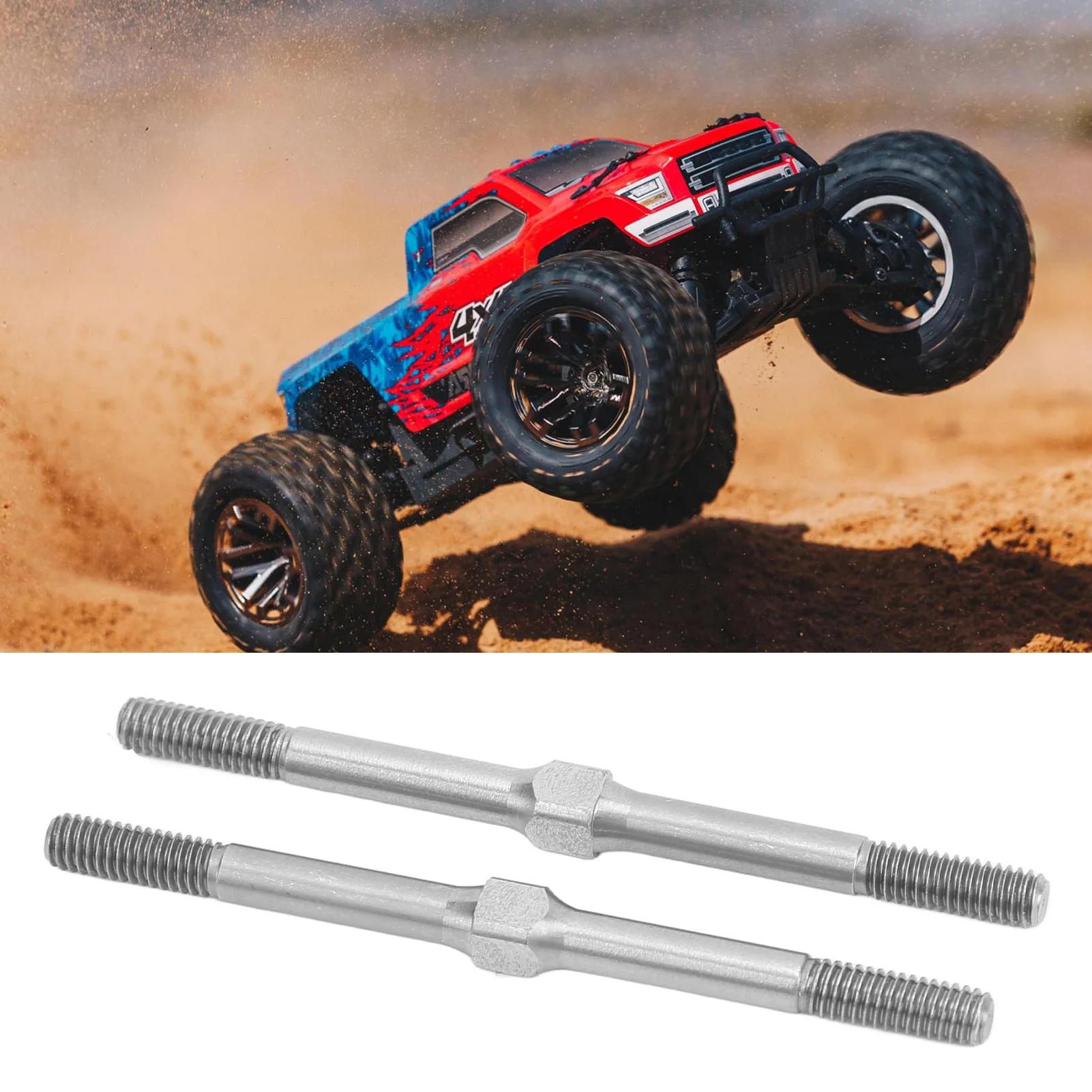 Enlace de tensor RC Tensor RC M4 63 mm Pieza de actualización Varilla tensora de acero para coche ARRMA 1/10 RC Plata