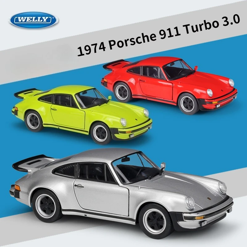

WELLY 1:24 Porsche 1974, Porsche 911 Turbo 3,0, модель автомобиля из сплава, коллекция миниатюрных человечек, подарок на день рождения, домашний декор