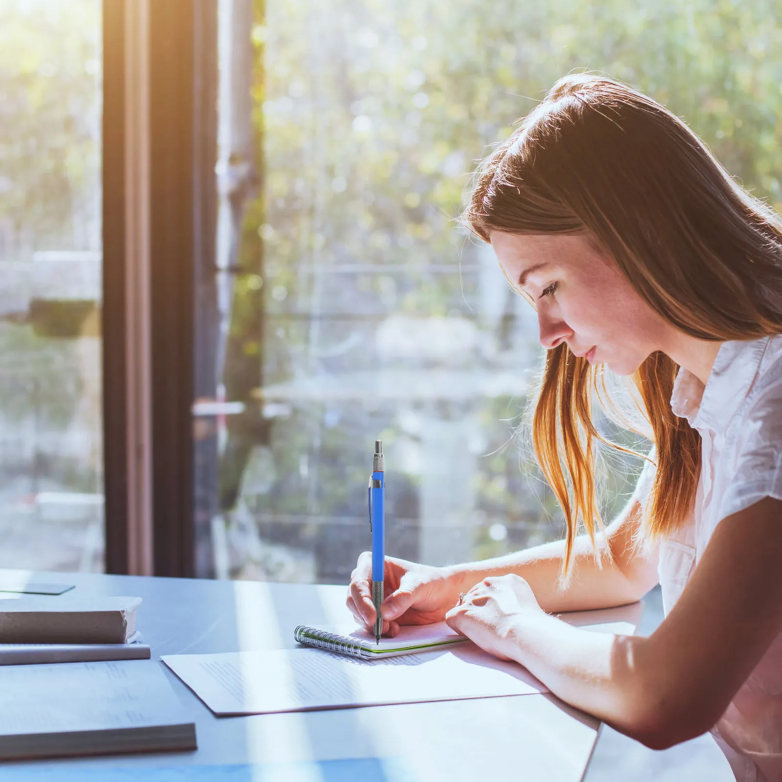 

1 Set Of 2.0 Mm Mechanical Pencils Automatic Pencil Set For Drafting Drawing Writing Smooth Non-Slip Grip Stationery Supplies