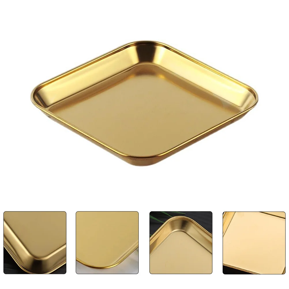 

1Pcs Stainless Steel Square Plate Serving Tray for Steak Dessert Salad Vegetables Fine Craftsmanship Rustproof